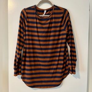 Tickled Teal Striped Long Sleeve Top